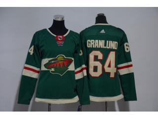 Women Adidas Minnesota Wild 64 Mikael Granlund Ice Hockey Jersey Green