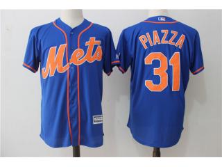 New York Mets 31 Mike Piazza Baseball Jersey blue Fans version