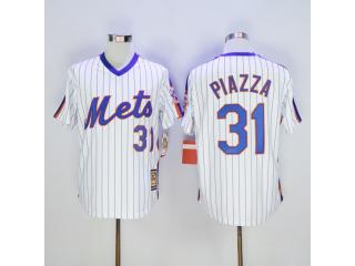 New York Mets 31 Mike Piazza Baseball Jersey White Retro