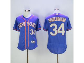 New York Mets 34 Noah Syndergaard Flexbase Baseball Jersey Blue