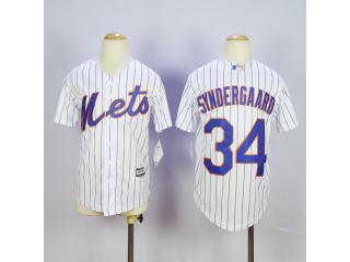Youth New York Mets 34 Noah Syndergaard Baseball Jersey White