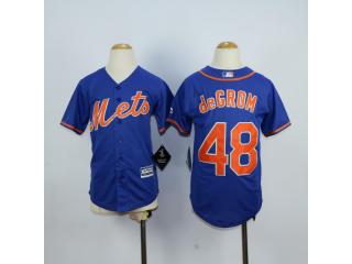 Youth New York Mets 48 Jacob deGrom Baseball Jersey Blue