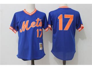 New York Mets 17 Keith Hernandez Baseball Jersey Blue retro net eye