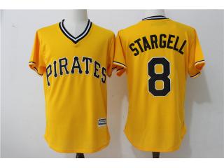 Pittsburgh Pirates 8 Willie Stargell Baseball Jersey Yellow Retro