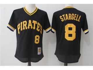 Pittsburgh Pirates 8 Willie Stargell Baseball Jersey Black Retro reticulated eye