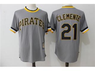 Pittsburgh Pirates 21 Roberto Clemente Baseball Jersey Gray Retro