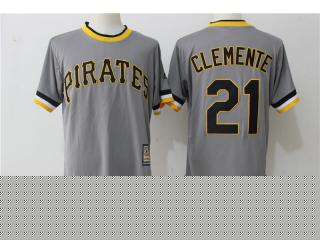 Pittsburgh Pirates 21 Roberto Clemente Baseball Jersey Gray Retro