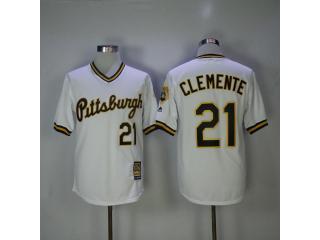Pittsburgh Pirates 21 Roberto Clemente Baseball Jersey White Retro