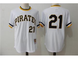 Pittsburgh Pirates 21 Roberto Clemente Baseball Jersey White Retro