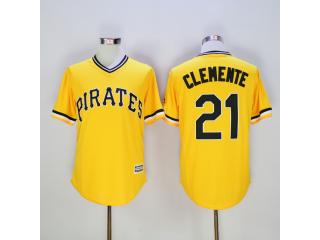 Pittsburgh Pirates 21 Roberto Clemente Baseball Jersey Yellow Fans version