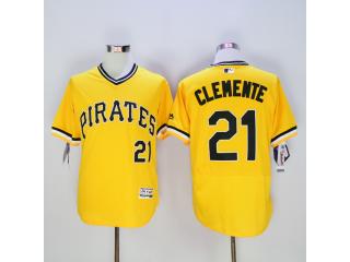 Pittsburgh Pirates 21 Roberto Clemente Flexbase Baseball Jersey Yellow
