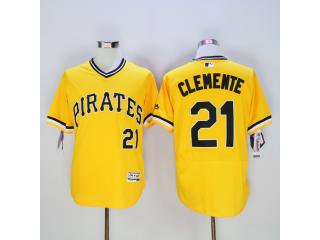 Pittsburgh Pirates 21 Roberto Clemente Flexbase Baseball Jersey Yellow