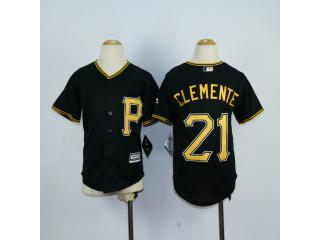 Youth Pittsburgh Pirates 21 Roberto Clemente Baseball Jersey Black