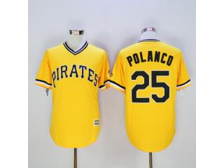 Pittsburgh Pirates 25 Gregory Polanco Baseball Jersey Yellow Fans version