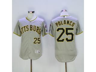Pittsburgh Pirates 25 Gregory Polanco Flexbase Baseball Jersey Gray