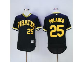 Pittsburgh Pirates 25 Gregory Polanco Flexbase Baseball Jersey Black