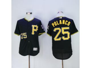 Pittsburgh Pirates 25 Gregory Polanco Flexbase Baseball Jersey Black