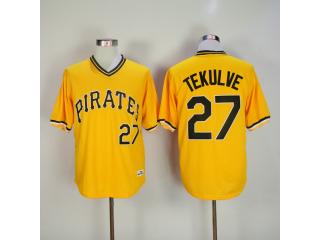 Pittsburgh Pirates 27 Kent Tekulve Baseball Jersey Yellow Retro