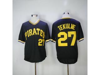 Pittsburgh Pirates 27 Kent Tekulve Baseball Jersey Black Retro