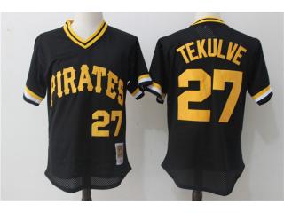 Pittsburgh Pirates 27 Kent Tekulve Baseball Jersey Black Retro mesh