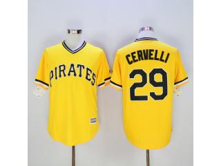 Pittsburgh Pirates 29 Francisco Cervelli Baseball Jersey Yellow Fans version
