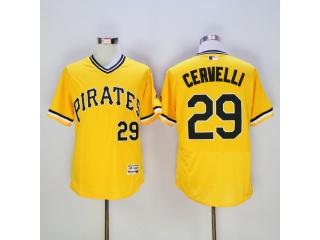 Pittsburgh Pirates 29 Francisco Cervelli Flexbase Baseball Jersey Yellow