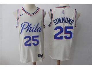 Nike Philadelphia 76ers 25 Ben simmons Basketball Jersey White City Edition