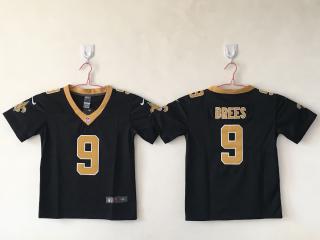 Youth New Orleans Saints 9 Drew Brees Football Jersey Legend Black