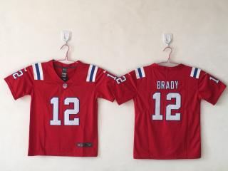 Youth New England Patriots 12 Tom Brady Football Jersey Legend red