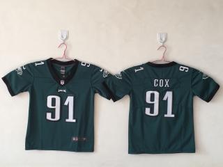 Youth Philadelphia Eagles 91 Fletcher Cox Football Jersey Legend Green
