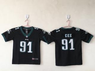 Youth Philadelphia Eagles 91 Fletcher Cox Football Jersey Legend Black