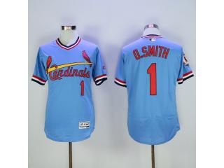 St.Louis Cardinals 1 Ozzie Smith Flexbase Baseball Jersey Blue