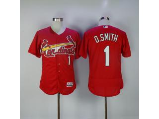 St.Louis Cardinals 1 Ozzie Smith Flexbase Baseball Jersey Red