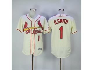 St.Louis Cardinals 1 Ozzie Smith Flexbase Baseball Jersey Beige