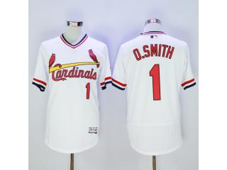 St.Louis Cardinals 1 Ozzie Smith Flexbase Baseball Jersey White