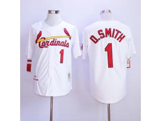 St.Louis Cardinals 1 Ozzie Smith Baseball Jersey White Retro