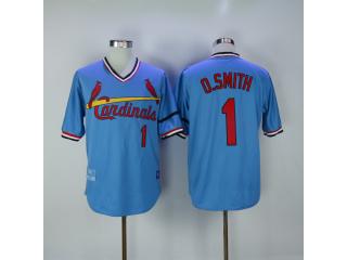 St.Louis Cardinals 1 Ozzie Smith Baseball Jersey Blue Retro