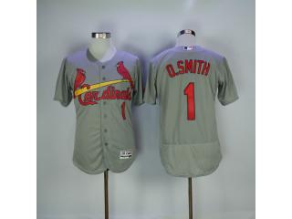 St.Louis Cardinals 1 Ozzie Smith Flexbase Baseball Jersey Gray