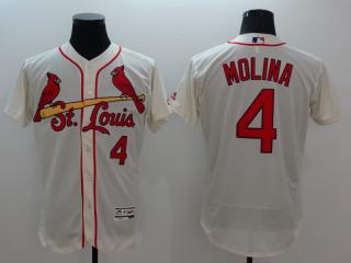 St.Louis Cardinals 4 Yadier Molina Flexbase Baseball Jersey Beige
