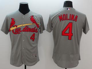 St.Louis Cardinals 4 Yadier Molina Flexbase Baseball Jersey Gray