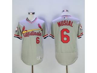 St.Louis Cardinals 6 Stan Musial Flexbase Baseball Jersey Gray