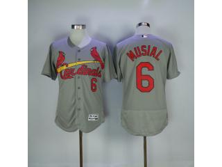 St.Louis Cardinals 6 Stan Musial Flexbase Baseball Jersey Gray