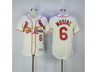 St.Louis Cardinals 6 Stan Musial Flexbase Baseball Jersey Beige
