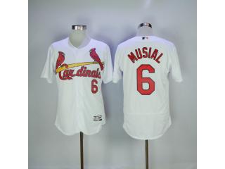 St.Louis Cardinals 6 Stan Musial Flexbase Baseball Jersey White