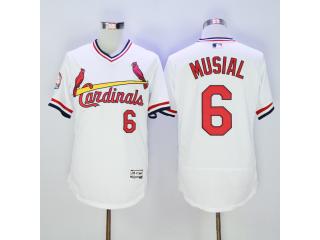 St.Louis Cardinals 6 Stan Musial Flexbase Baseball Jersey White