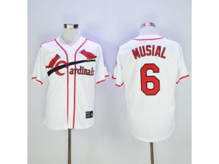 St.Louis Cardinals 6 Stan Musial Baseball Jersey White Retro