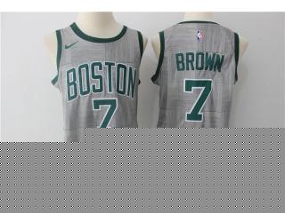2017-2018 Nike Boston Celtics 7 Jaylen Brown Basketball Jersey Gray City Edition Fans