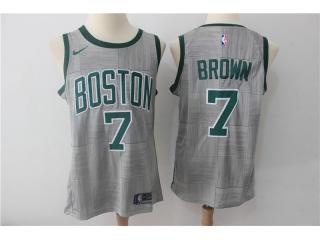2017-2018 Nike Boston Celtics 7 Jaylen Brown Basketball Jersey Gray City Edition Fans