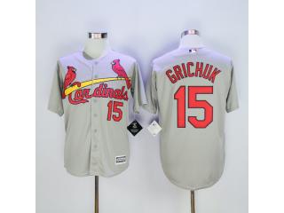 St.Louis Cardinals 15 Randal Grichuk Baseball Jersey Gray Fans version