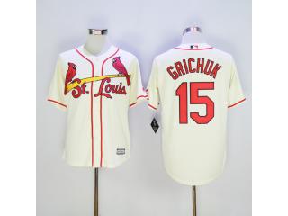 St.Louis Cardinals 15 Randal Grichuk Baseball Jersey Beige Fans version